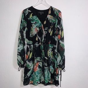 Adelyn Rae Black Leaf Dress